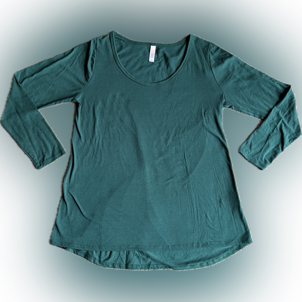 LuLaRoe Women's Teal Long Sleeve Lynnae Top